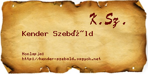 Kender Szebáld névjegykártya